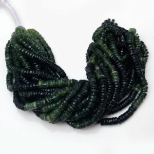 Natural Serpentine Smooth Tyre Rondelle Beads, 6.5mm To 7mm Serpentine Shaded Green Round Heishi Gemstone Beads, 16 Inch Strand, Gds2126 Natural Serpentine Smooth Tyre Rondelle Beads, 6.5mm To 7mm Serpentine Shaded Green Round Heishi Gemstone Beads, 16 Inch Strand, Gds2126