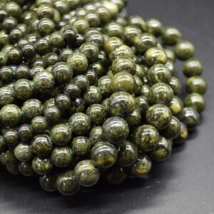 Serpentine (dark Green) Round Beads 4mm 6mm 8mm 10mm - 14" Strand - Natural Gemstone Beads for Jewellery Making | Crystal Beads Serpentine (dark Green) Round Beads 4mm 6mm 8mm 10mm - 14" Strand - Natural Gemstone Beads for Jewellery Making | Crystal Beads