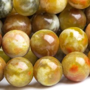 Genuine Natural Serpentine Gemstone Beads 8MM Yellow Green Round AAA Quality Loose Beads (112533) Genuine Natural Serpentine Gemstone Beads 8MM Yellow Green Round AAA Quality Loose Beads (112533)