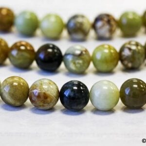 Soocho Jade 14mm/ 12mm Round Beads 16" Strand Enhanced Soocho Jade 14mm/ 12mm Round Beads 16" Strand Enhanced