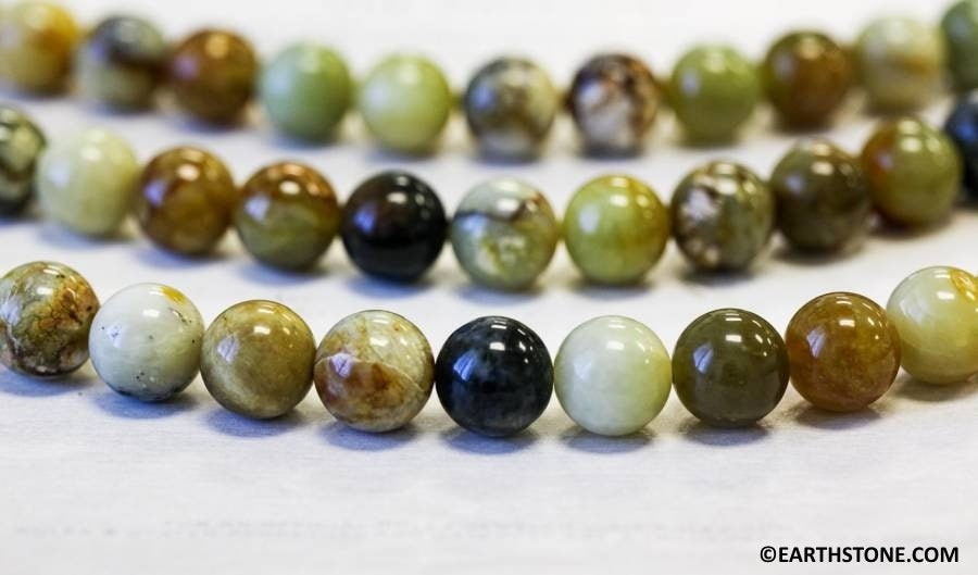 Soocho Jade 14mm/ 12mm Round Beads 16" Strand Enhanced