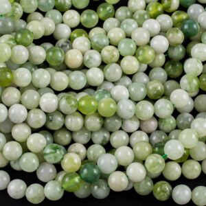 Natural Flower Green Serpentine Jade 6mm 8mm 10mm Round Beads Jade 15.5" Strand Gemstone Beads Natural Flower Green Serpentine Jade 6mm 8mm 10mm Round Beads Jade 15.5" Strand Gemstone Beads