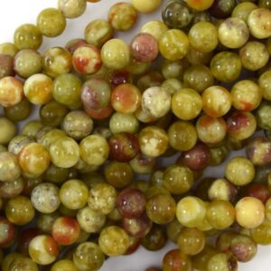 Natural Orange Green Serpentine Round Beads 15.5" Strand 6mm 8mm 10mm Natural Orange Green Serpentine Round Beads 15.5" Strand 6mm 8mm 10mm