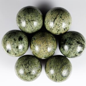 ASTERITE SERPENTINE Crystal Sphere  :  Natural Green Stone Ball Home Decor, Housewarming Gift, E1202