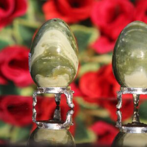 Serpentine Crystal Egg Set: Green Healing Stones, Reiki Charged Serpentine Crystal Egg Set: Green Healing Stones, Reiki Charged