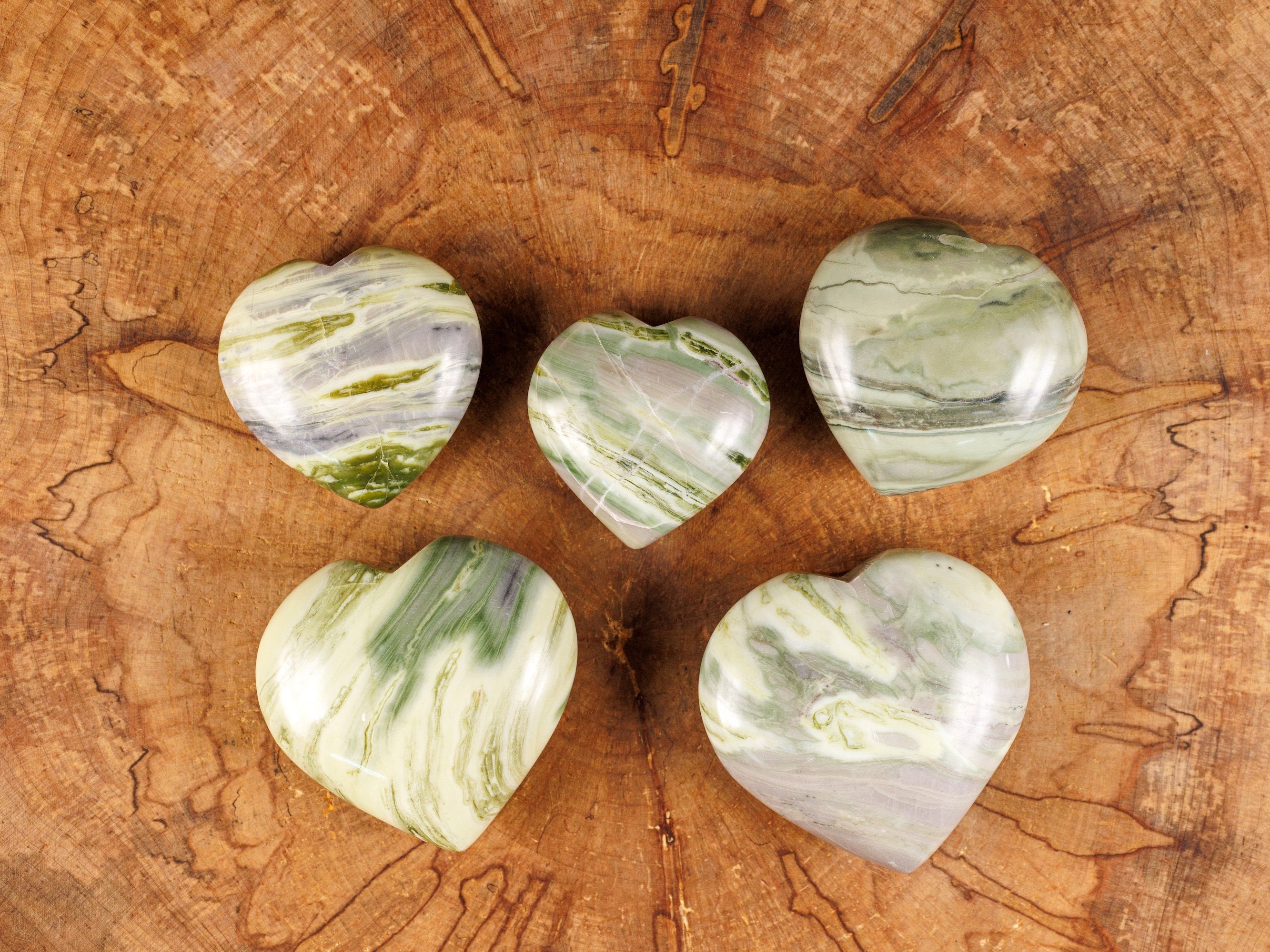 Serpentine Crystal Heart - Self Care, Mom Gift, Home Decor, Healing Crystals And Stones, E1882