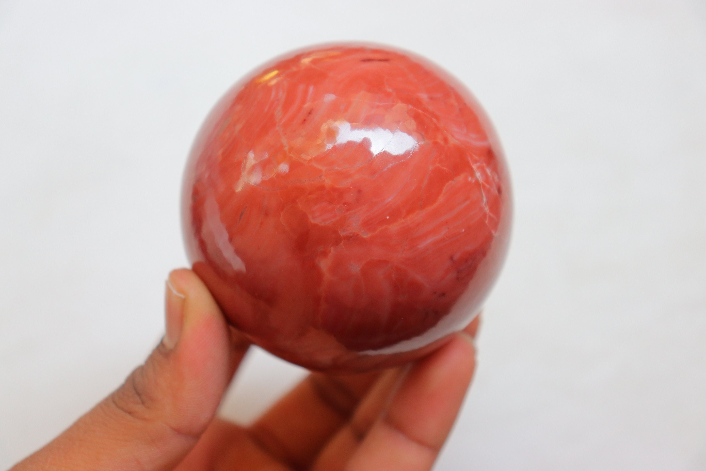 Extra Large 76mm Pink Serpentine Sphere, Natural Pink Serpentine Polished Sphere, Rare Pink Serpentine From India, Pink Serpentine Gemstone