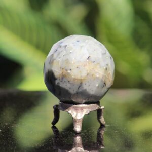 Faceted Green Serpentine Sphere: Natural Chakra Healing Stone Faceted Green Serpentine Sphere: Natural Chakra Healing Stone