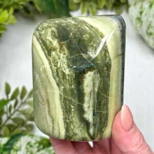 Serpentine Freeform | 446g | - #1 (polished Green Crystal Chunk, Healing Stone, Heart Chakra) Serpentine Freeform | 446g | - #1 (polished Green Crystal Chunk, Healing Stone, Heart Chakra)