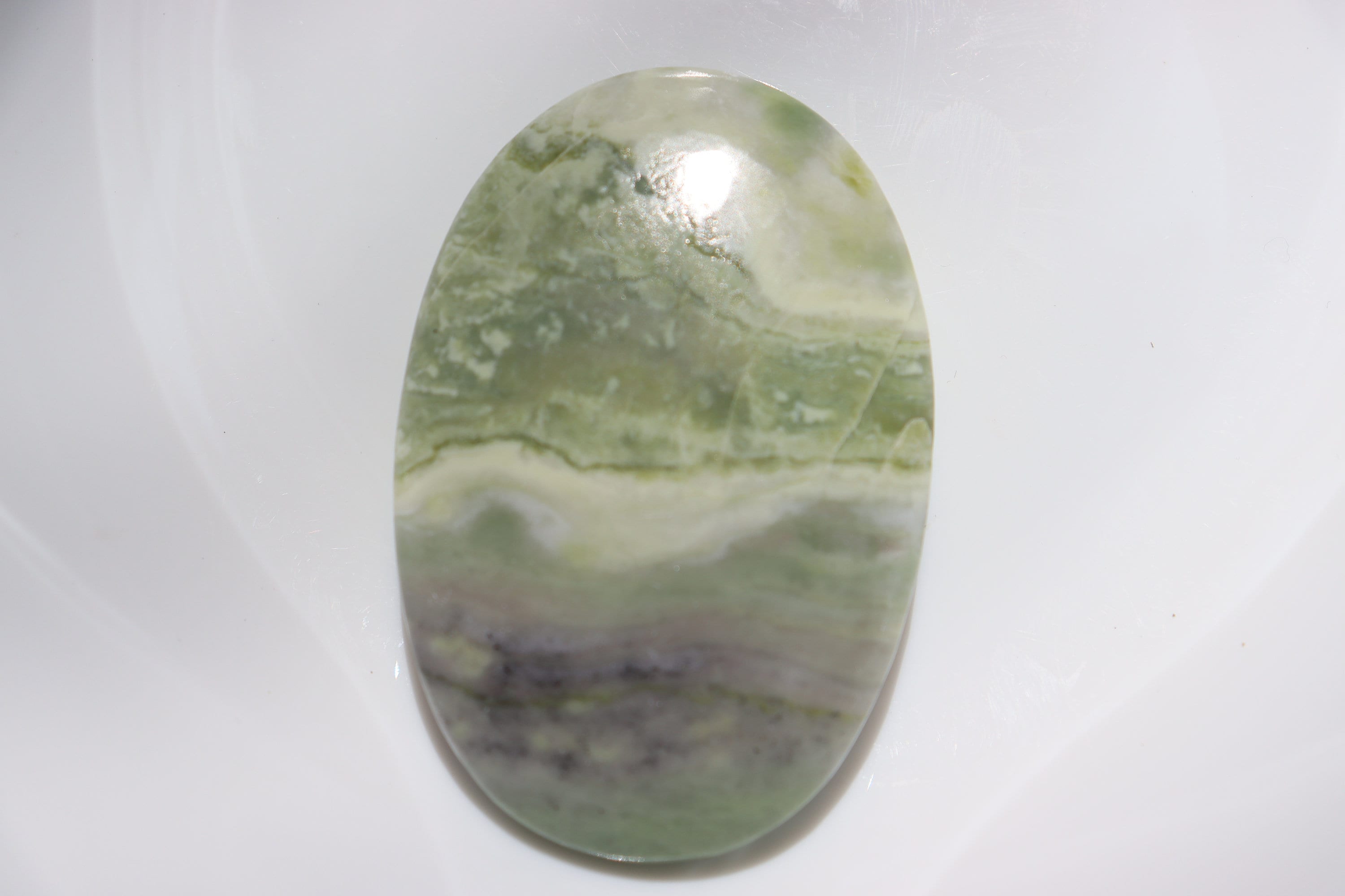 Green Serpentine Palm Stone, Banded Green Serpentine Palm Stone, A+ Green Serpentine Palm Stonecrystal Healing, Green Serpentine Pocketstone