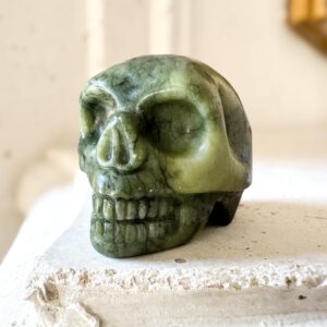 Green Serpentine Skull | 2 Inch Crystal For Healing, Kundalini & Protection Green Serpentine Skull | 2 Inch Crystal For Healing, Kundalini & Protection