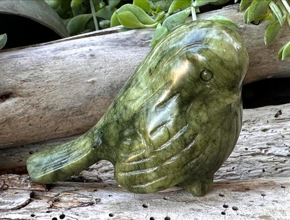 Hand Carved Serpentine Bird Figurine From Peru Hand Carved Serpentine Bird Figurine From Peru