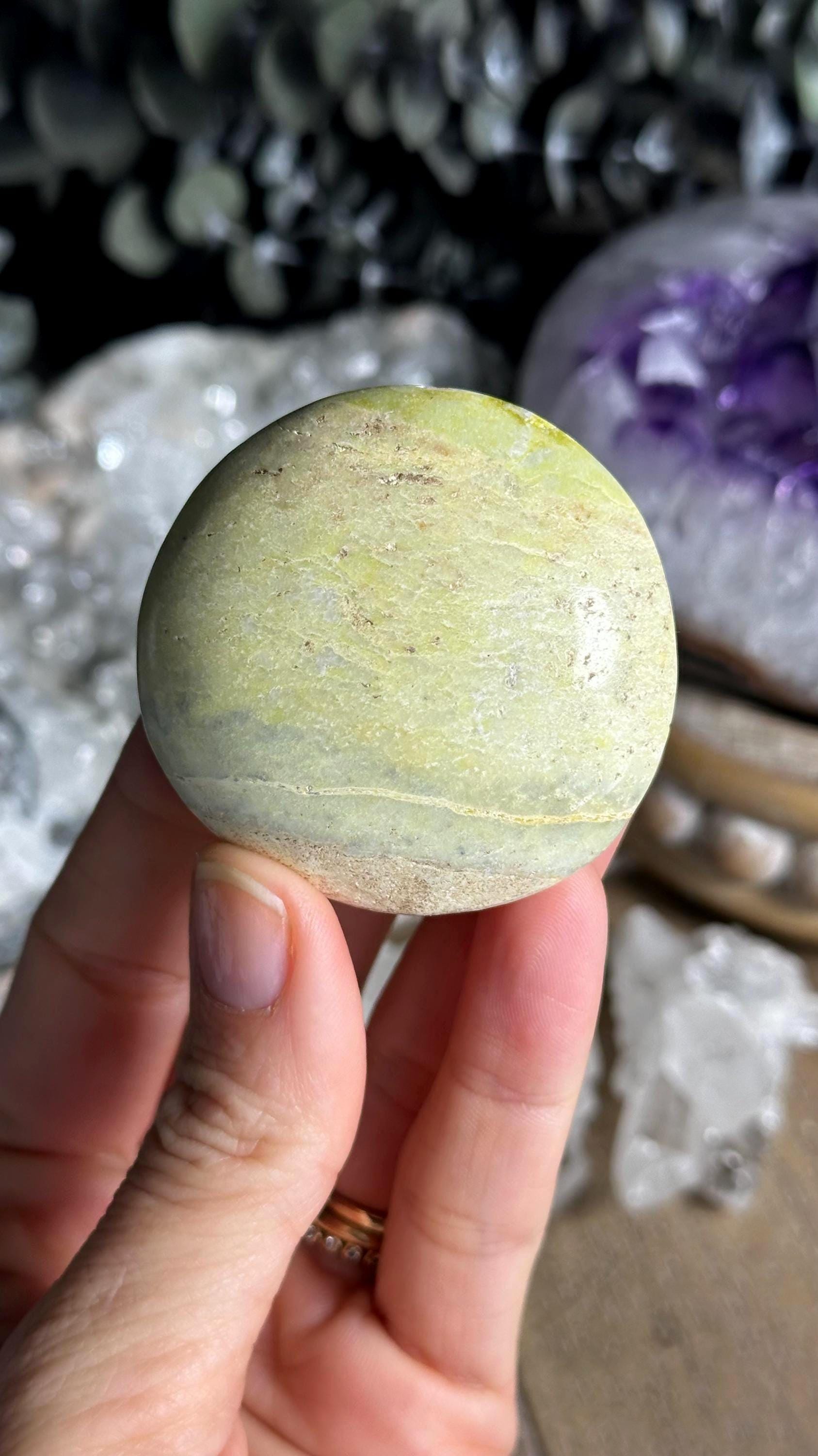 Healerite Palm Stone, Infinite, Serpentine