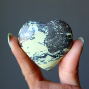 Serpentine Heart Of Gold Pyrite Generous Love Green Gemstone Serpentine Heart Of Gold Pyrite Generous Love Green Gemstone