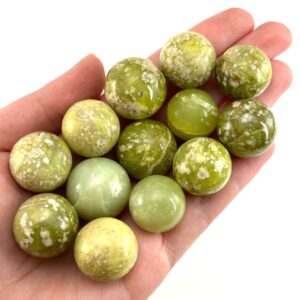 Mini Green Serpentine Sphere | Polished Crystal Ball (19mm-23mm)