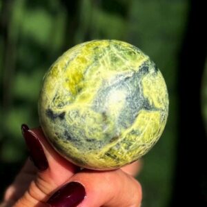 Peruvian Serpentine Sphere With Stand: Kundalini Crystal For Meditation Peruvian Serpentine Sphere With Stand: Kundalini Crystal For Meditation