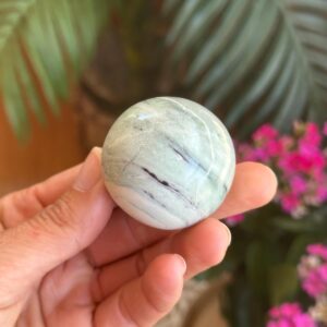 Rare Serpentine With Kammererite Sphere: Spiritual Growth Crystal