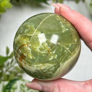 Serpentine Sphere | 58mm | - #5 (polished Green Crystal Ball, Heart Chakra, Healing Stone, Love) Serpentine Sphere | 58mm | - #5 (polished Green Crystal Ball, Heart Chakra, Healing Stone, Love)