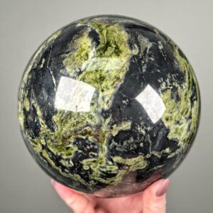 Serpentine Sphere | 145mm | - #s42 (polished Green Crystal Ball, Heart Chakra, Healing Stone, Love) Serpentine Sphere | 145mm | - #s42 (polished Green Crystal Ball, Heart Chakra, Healing Stone, Love)