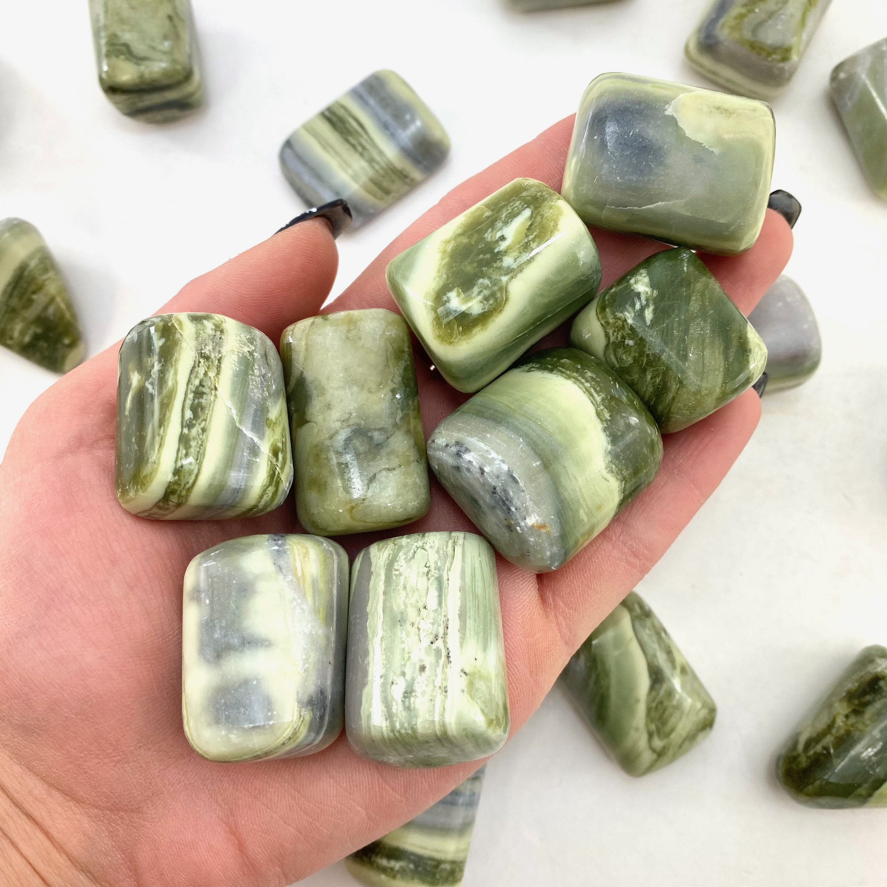 Infinite Serpentine, Serpentine Tumble, Infinite Tumbled Stone, Serpentine Infinite, T-103 Infinite Serpentine, Serpentine Tumble, Infinite Tumbled Stone, Serpentine Infinite, T-103