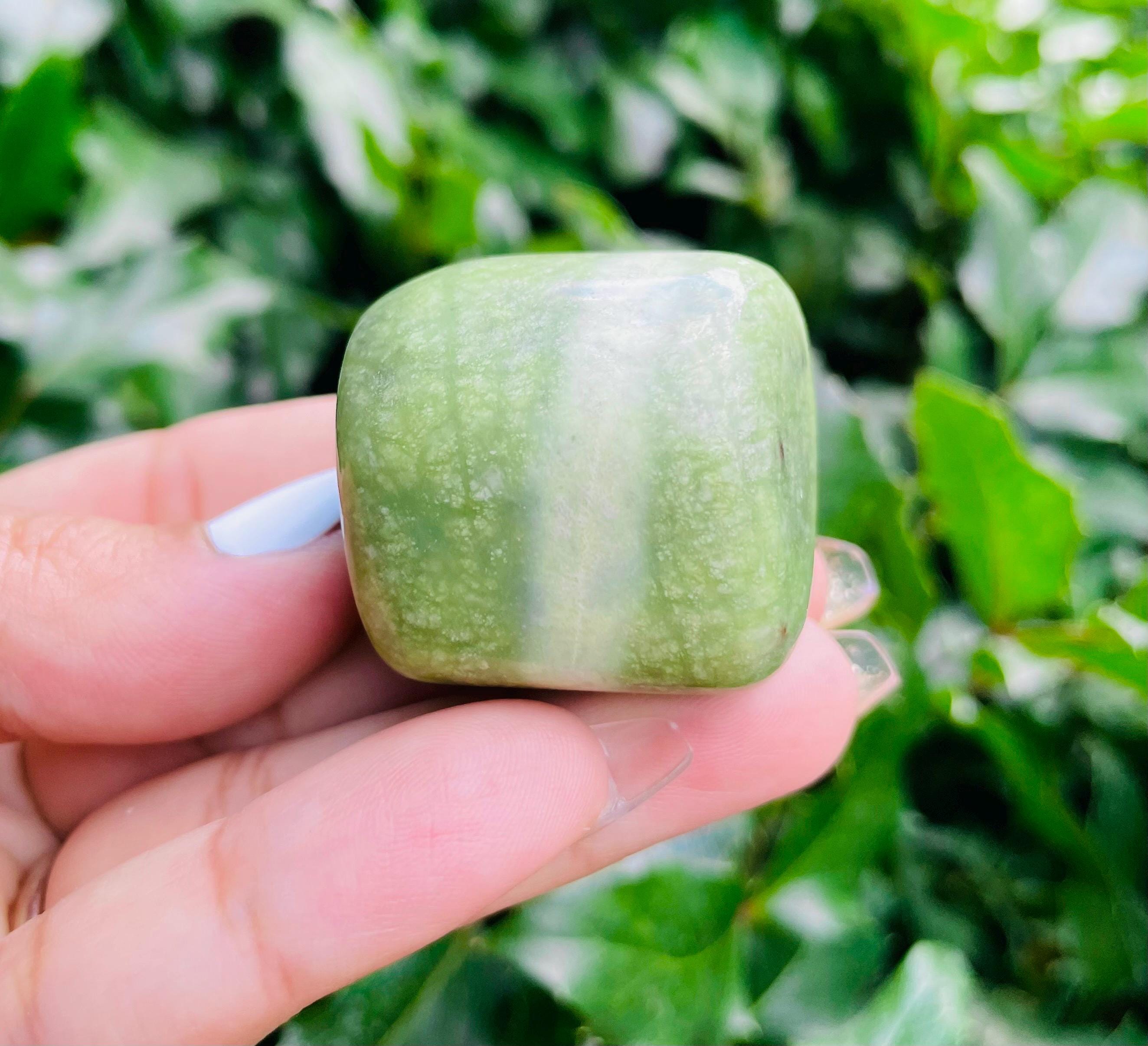 Light Green Tumbled Serpentine Crystal: Afghanistan Stone (30-60 Grams)