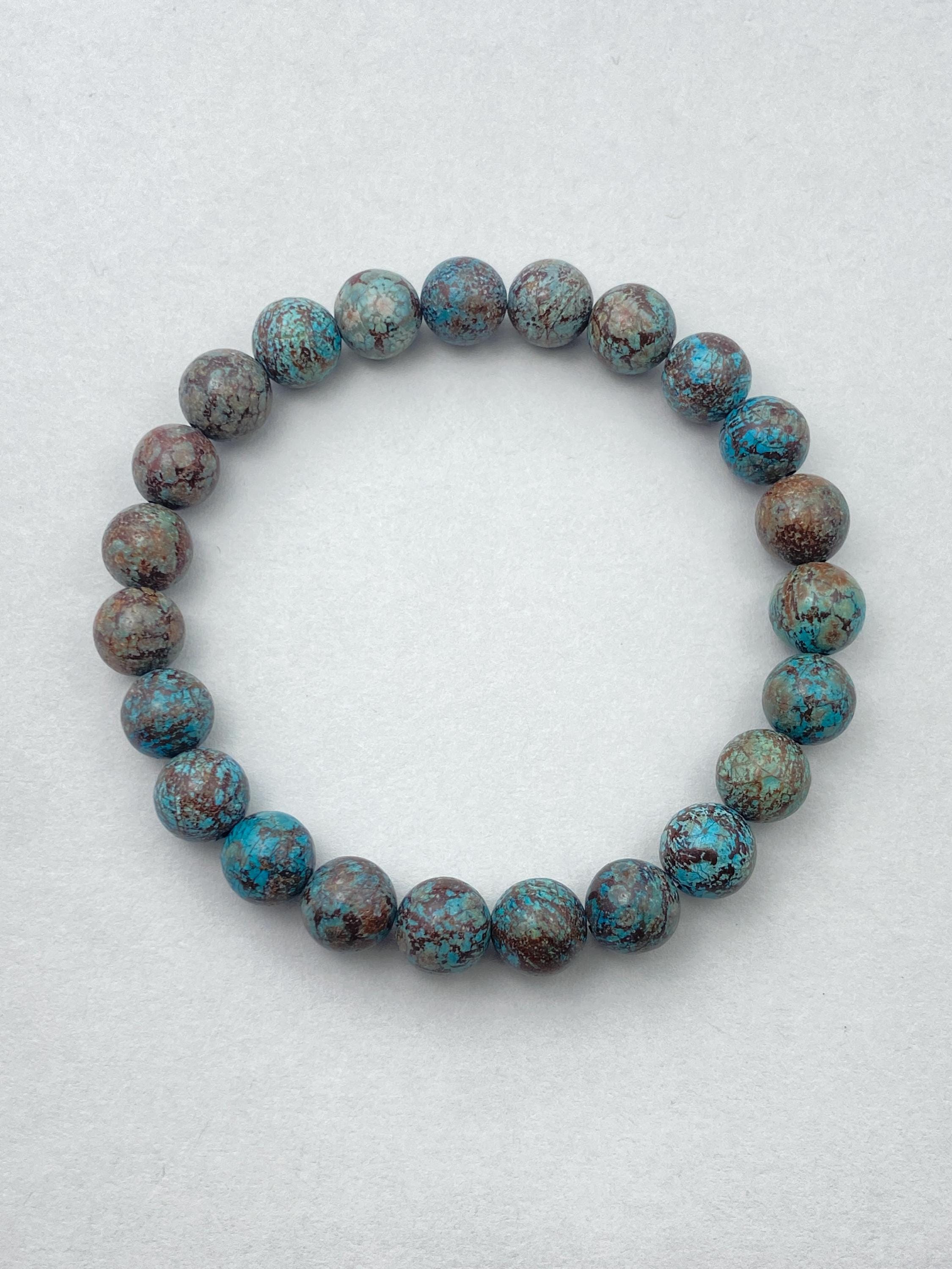 8mm Shattuckite Gemstone Bracelet: Midnight Blue Crystal Stack