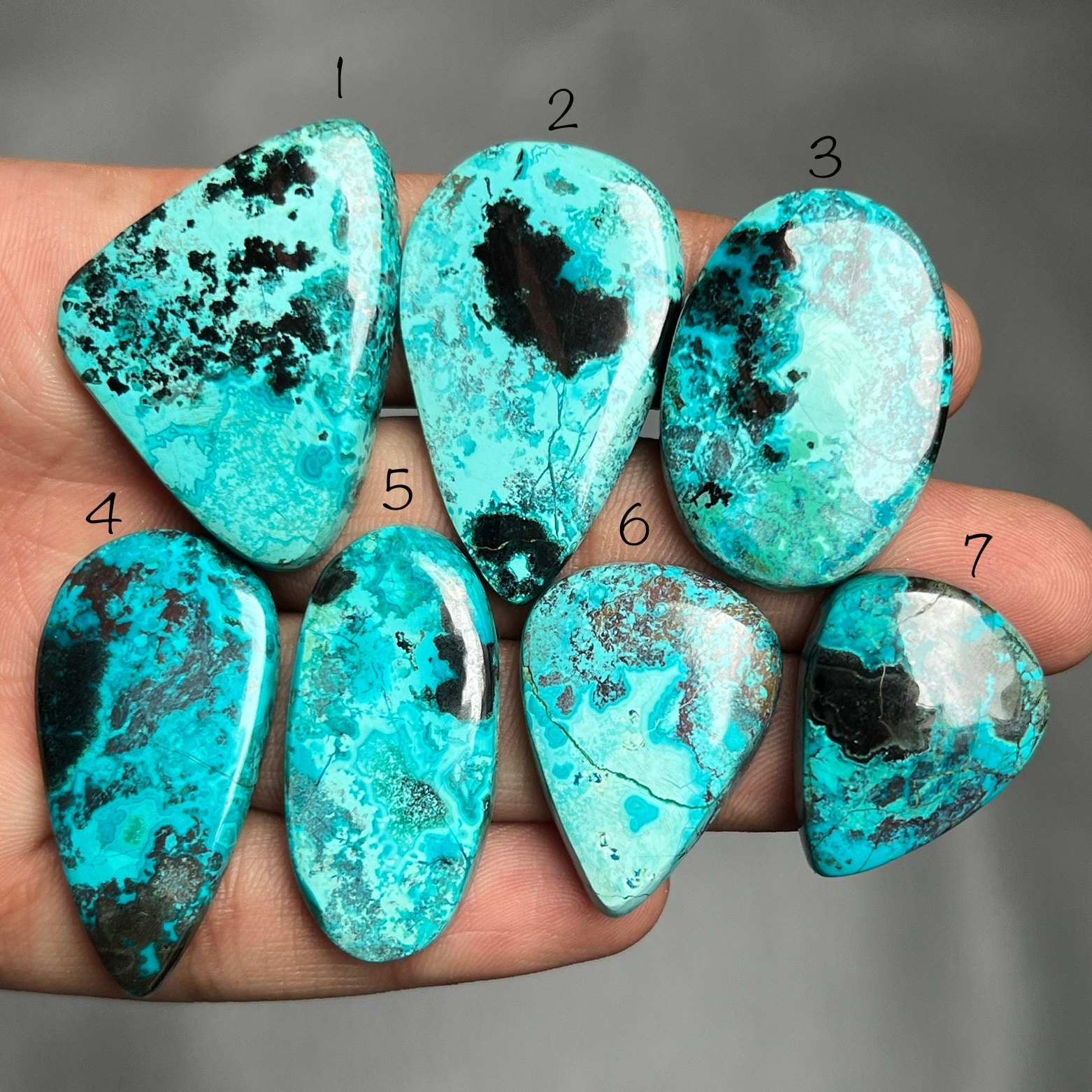 Natural Shattuckite Cabochon: Flatback Healing Gemstone For Jewelry