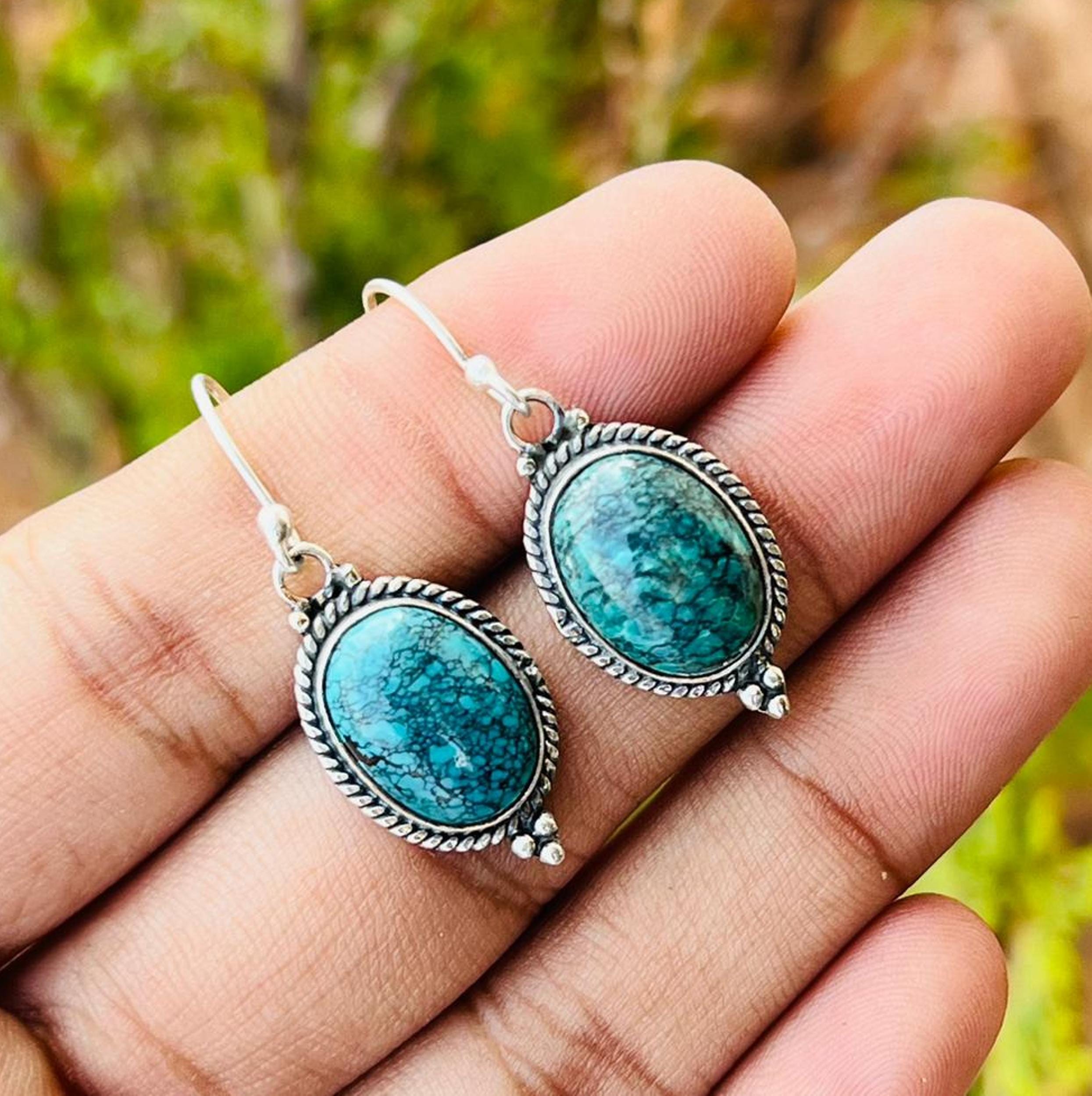 Shattuckite Dangle Drop Earrings Handmade Women Earlobe Earring 925 Sterling Silver Birthday Gift