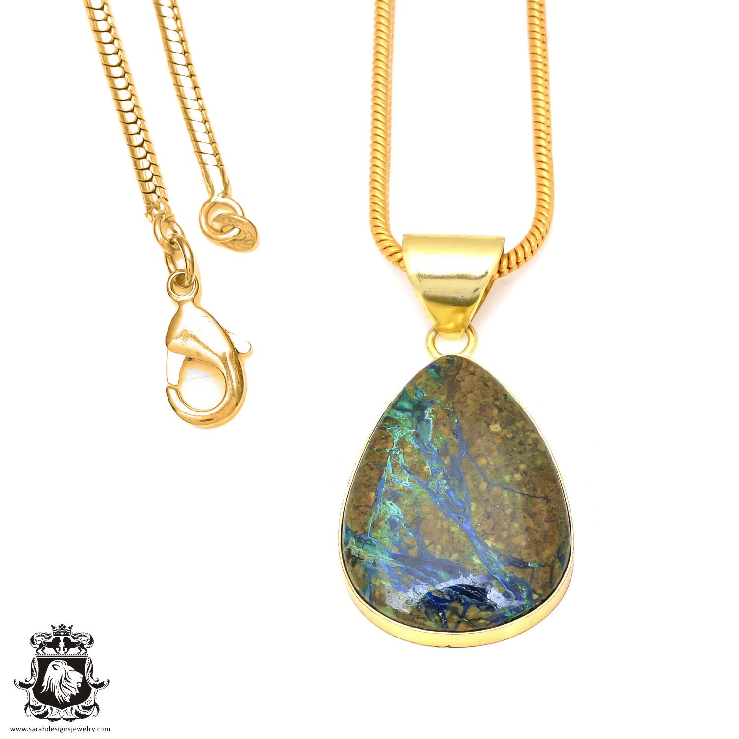 Shattuckite 24k Gold Necklace Gph53