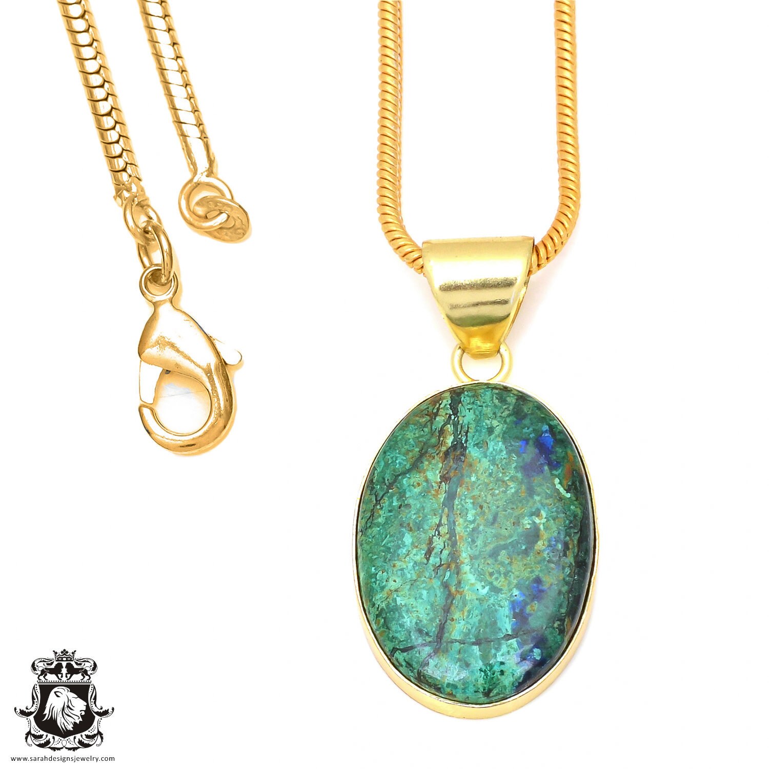 Shattuckite 24k Gold Necklace Gph57