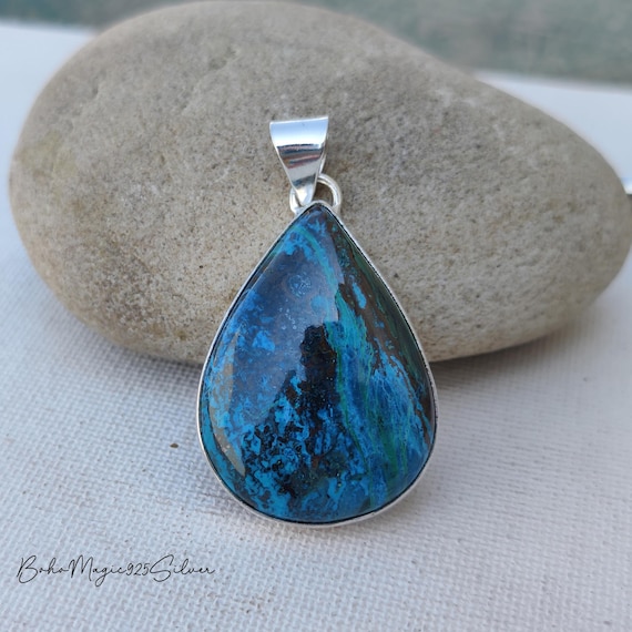 Handmade Shattuckite 925 Sterling Silver Pendant: Boho Charm Necklace