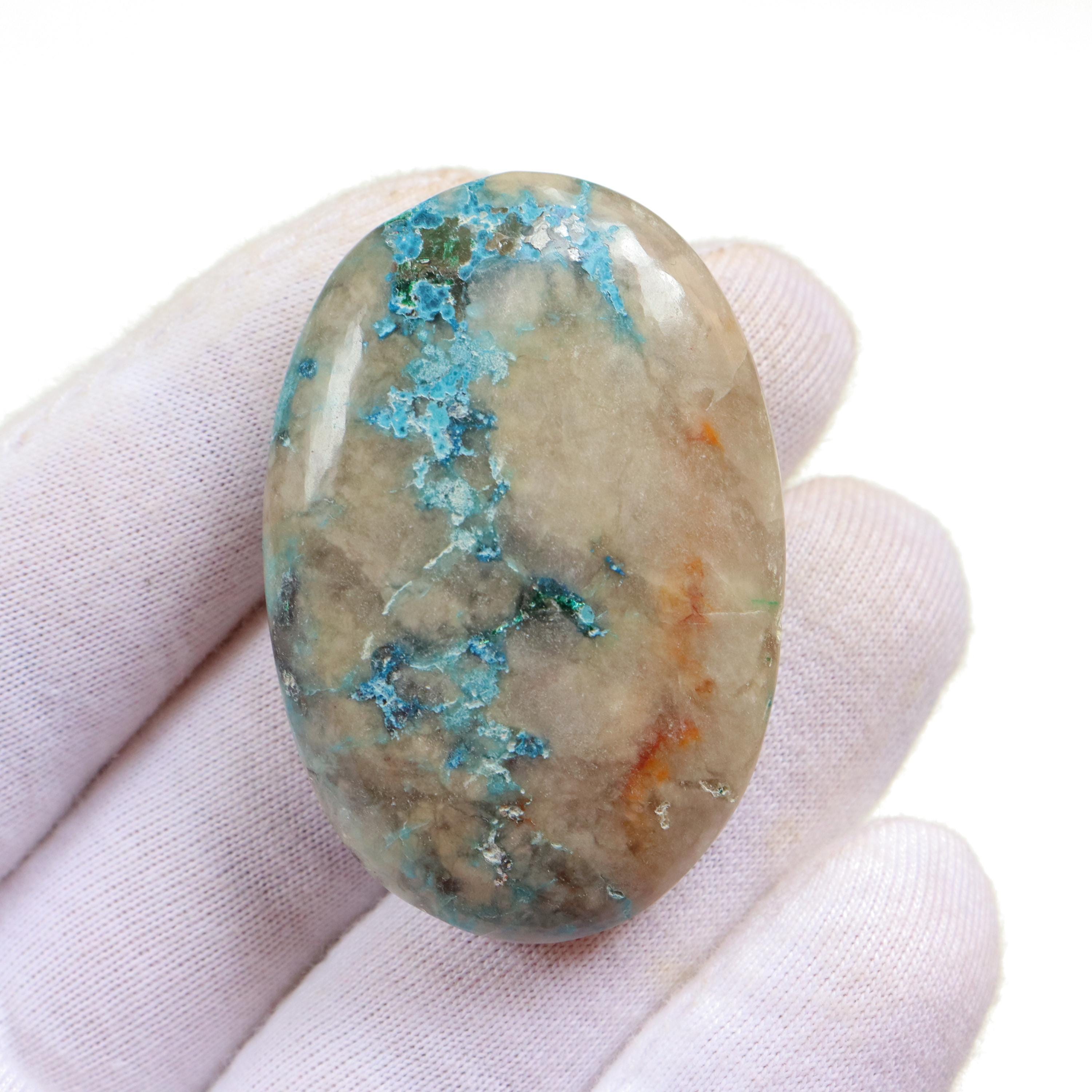 Top Quality Blue Shattuckite Palm Stone, Natural Blue Shattuckite Stone, Shattuckite From Namibia, Throat & Third Eye Chakra, Pocket Stone