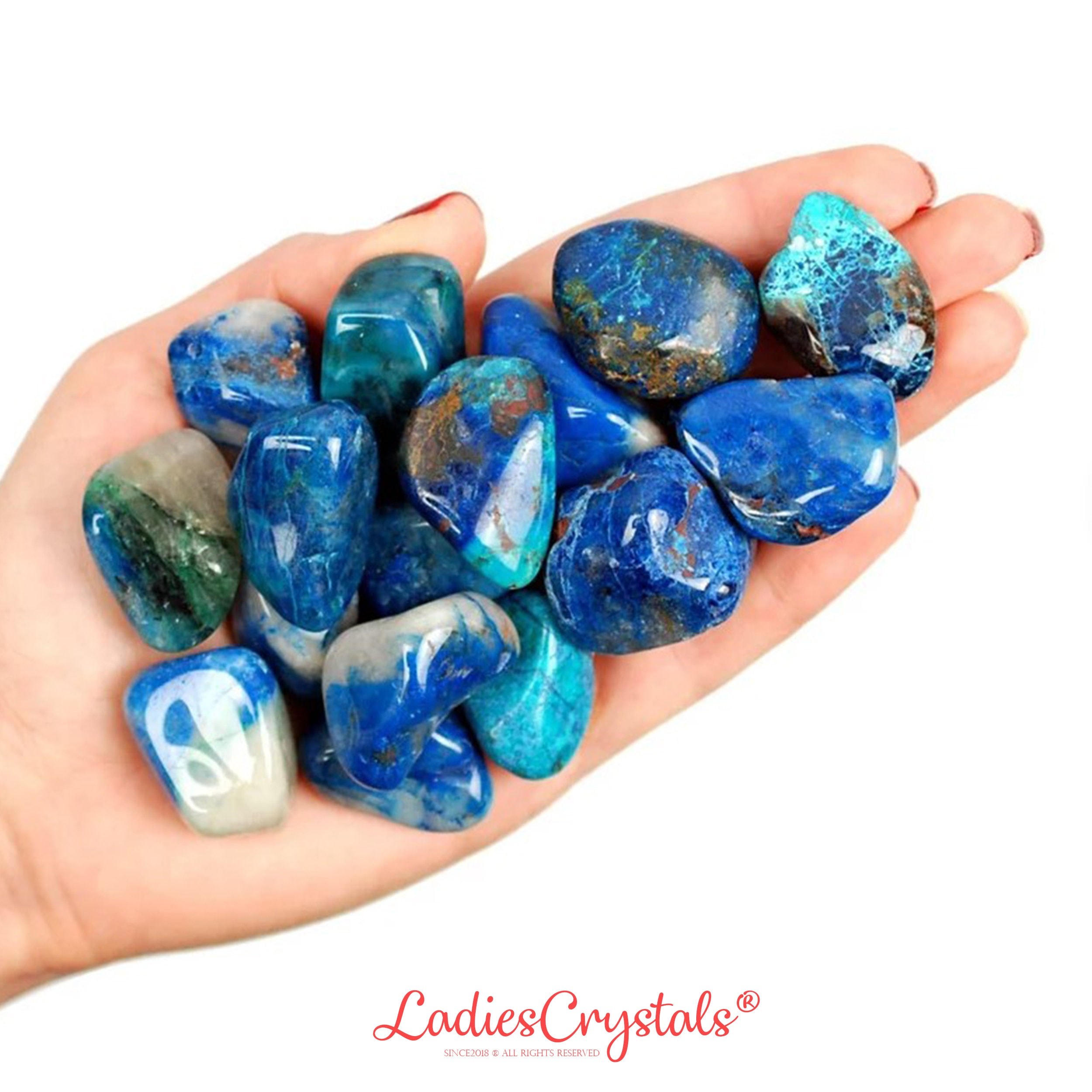 Shattuckite Tumbled Stone, Rare Blue Crystal, Psychic Vision And Altar Ritual Gem