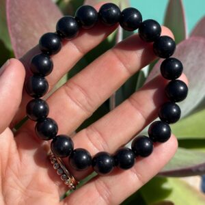 10mm Genuine Shungite Bracelet: Emf Protection Crystal