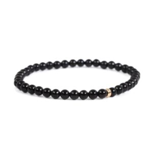 Shungite 4mm, 6mm or 8mm, [EBSM1973] emf Protection Top Quality Stone EMF Protection, Spiritual Cleansing, Detox Bracelet