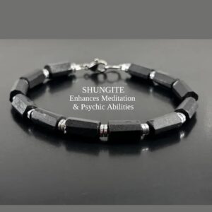 Shungite Bracelet: 8mm Beaded Gemstone, Meditation Jewelry Shungite Bracelet: 8mm Beaded Gemstone, Meditation Jewelry
