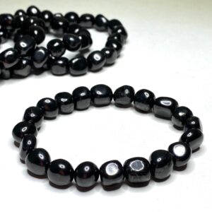 Shungite Tumbled Bead Bracelet – 8mm