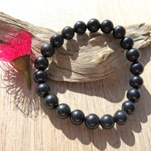 Shungite Bracelet, EMF Protection, 8mm Smooth Round Beads