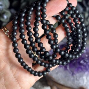 Shungite Bracelet: Emf Protection, Cleansing Crystal, 6mm