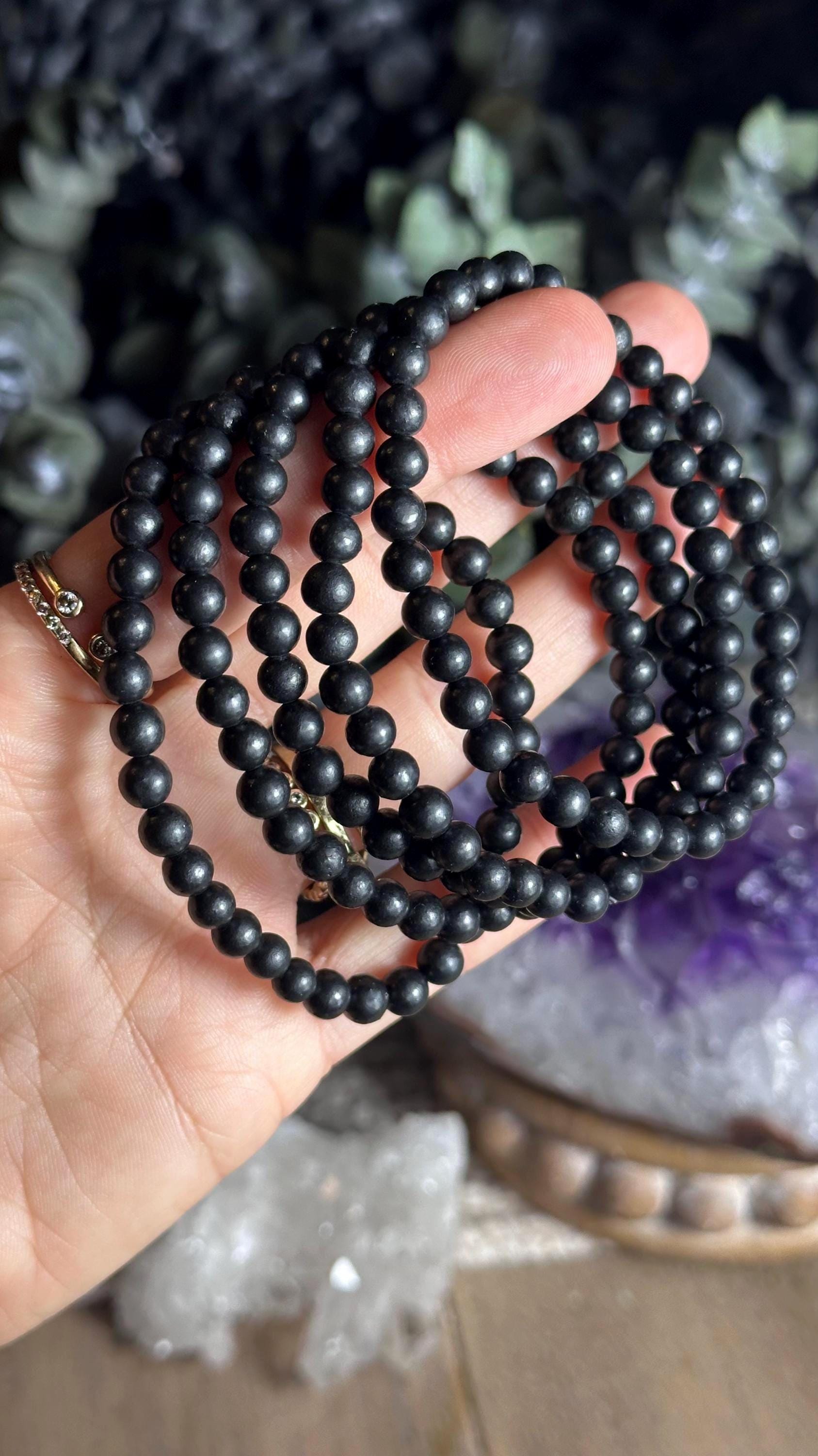 Shungite Bracelet: Emf Protection, Cleansing Crystal, 6mm