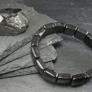 Shungite Genuine Bracelet ~ 7 Inches ~ 12mm Square Beads