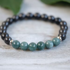 Guatemalan Jadeite & Shungite Natural 8mm Beaded Bracelet
