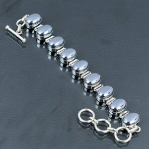 Handmade Shungite Bracelet: 925 Sterling Silver Adjustable Chain