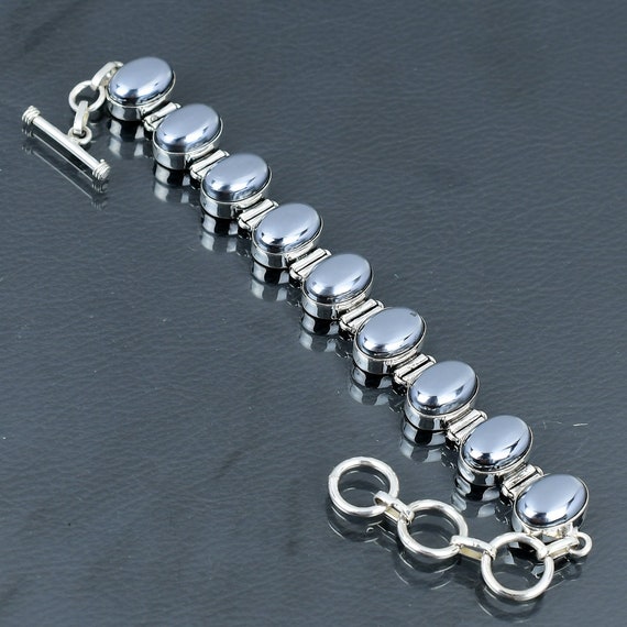 Handmade Shungite Bracelet: 925 Sterling Silver Adjustable Chain Handmade Shungite Bracelet: 925 Sterling Silver Adjustable Chain