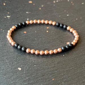 Healing Russian Shungite & Untreated Copper Bracelet// Root Chakra Support - Stimulates Energy Flow - EMF Shield - Wonderfully Protective