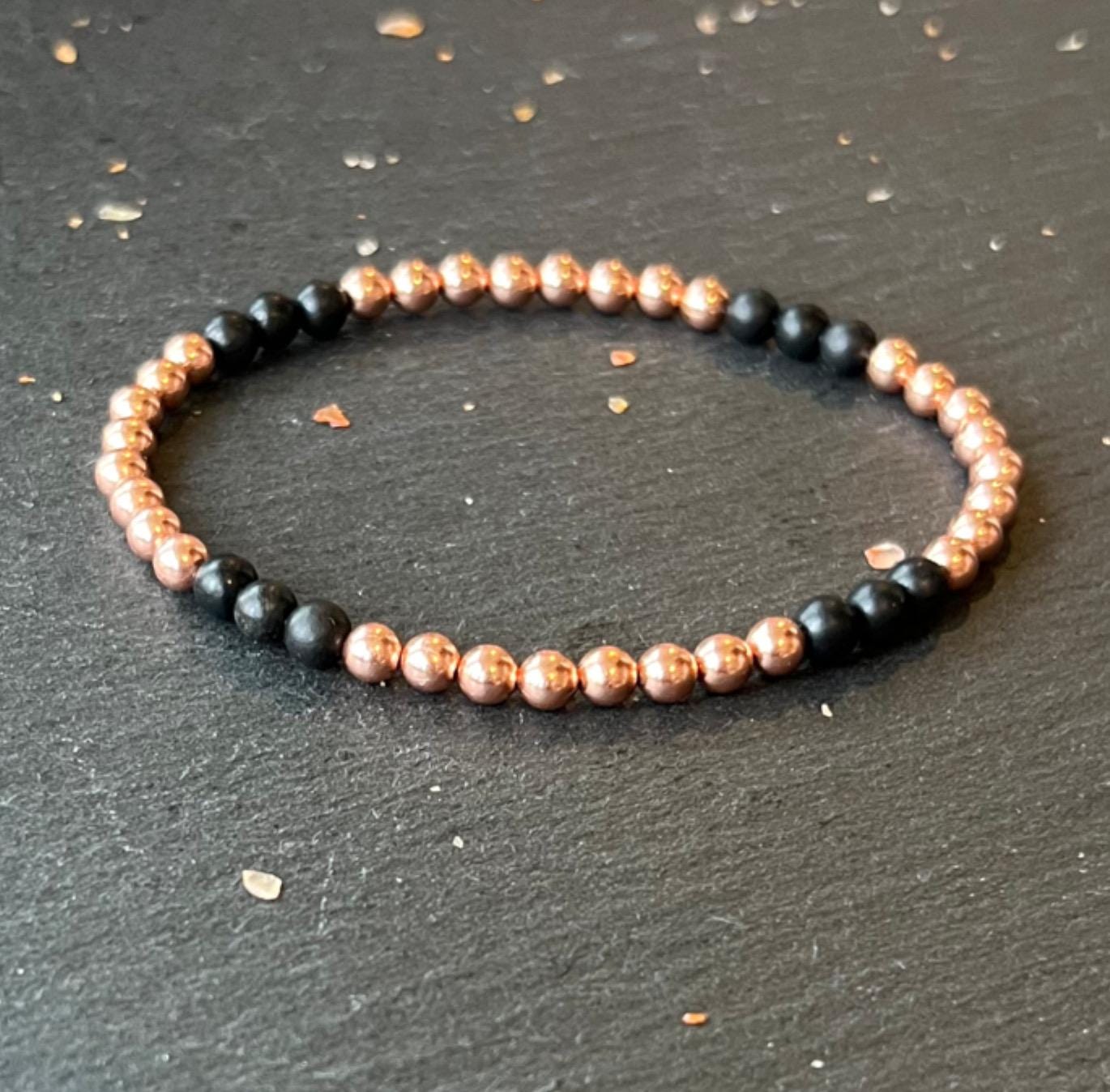 Healing Russian Shungite & Untreated Copper Bracelet// Root Chakra Support - Stimulates Energy Flow - Emf Shield - Wonderfully Protective Healing Russian Shungite & Untreated Copper Bracelet// Root Chakra Support - Stimulates Energy Flow - Emf Shield - Wonderfully Protective