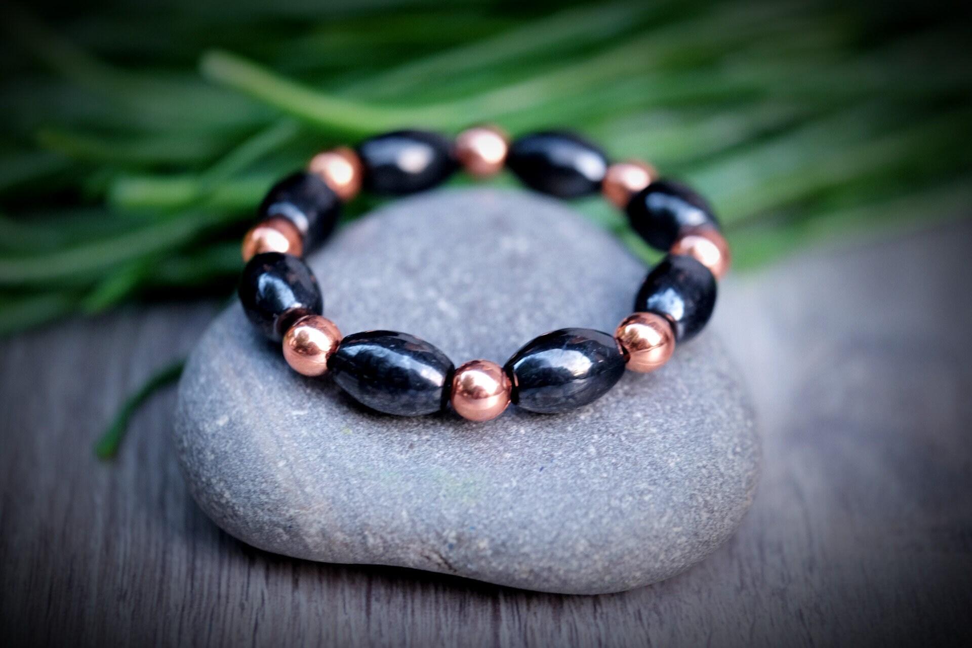 Multi Gemstone Custom Shungite + Copper Emf Protection Powerful Duo 8mm Barrel Bracelet Customizable Choose Gemstone, Color, Chakra Rainbow