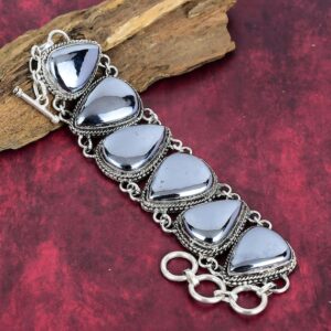 Shungite Bracelet , Natural Shungite 925 Sterling Silver Bracelet, Adjustable Chain Bracelet, Handmade Jewelry Gift For Valentine Day Gift