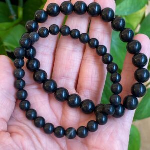 Shungite Bracelet, Natural Shungite Bead Bracelet, Protection Bracelet
