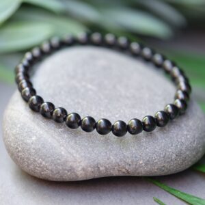 Petrovsky Shungite Standard Sized Stretch Bracelet 6mm, 8mm, 10mm Most Powerful Type Of Shungite Available In Bead Form